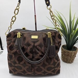 COACH Kristin Chocolate Brown Optic C Sateen Purse Bag Satchel NEW H1082-15342